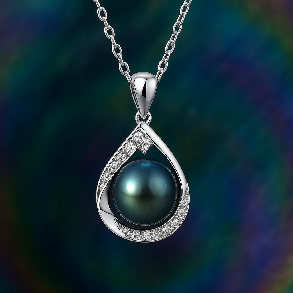 Aurora Tahitian Teardrop Necklace