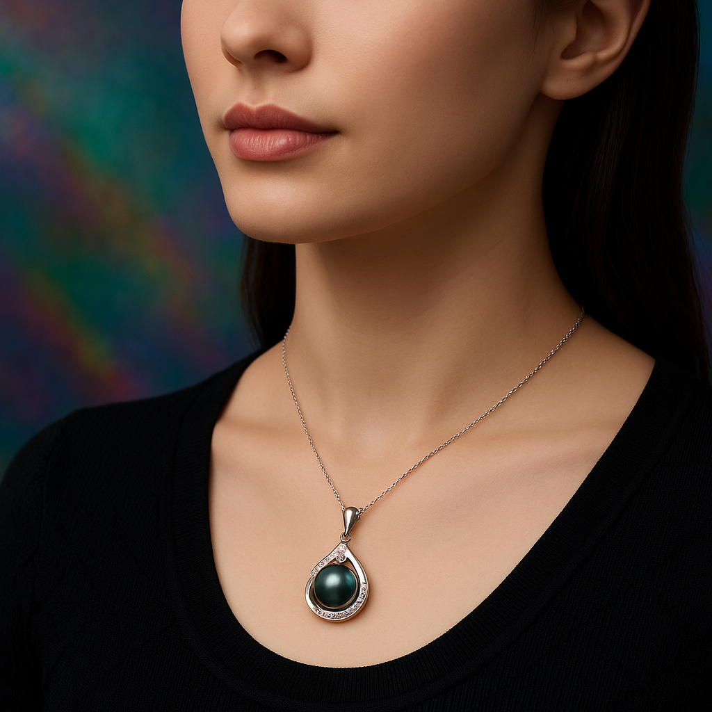 Aurora Tahitian Teardrop Necklace