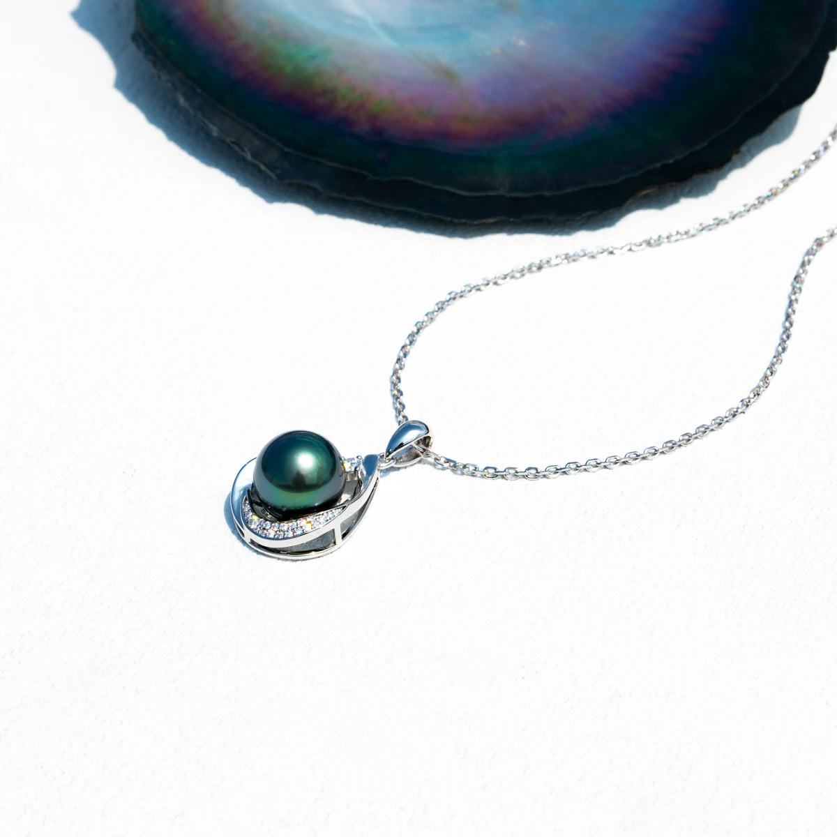 Aurora Tahitian Teardrop Necklace