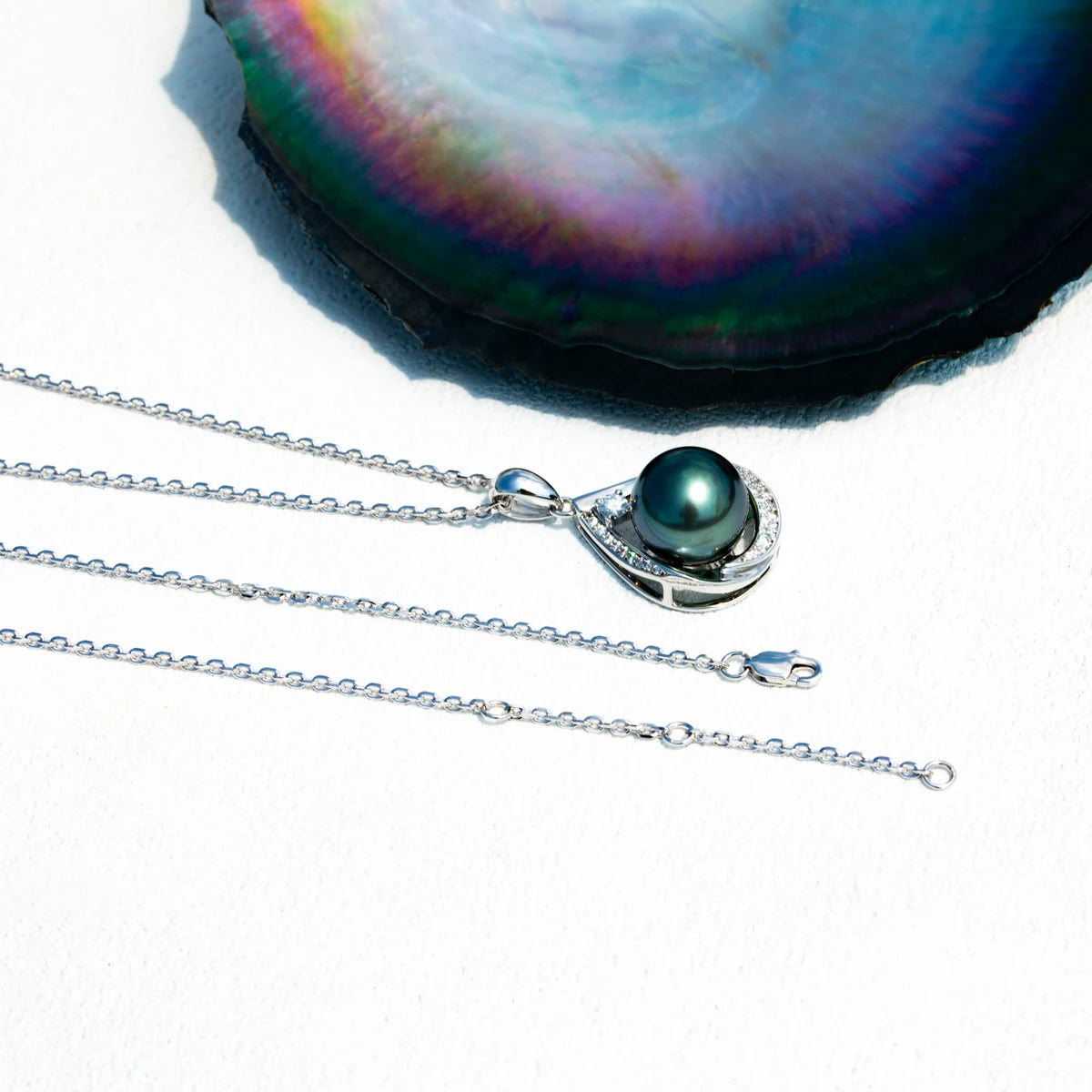 Aurora Tahitian Teardrop Necklace